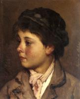 Eugene de Blaas - Head Of A Young Boy